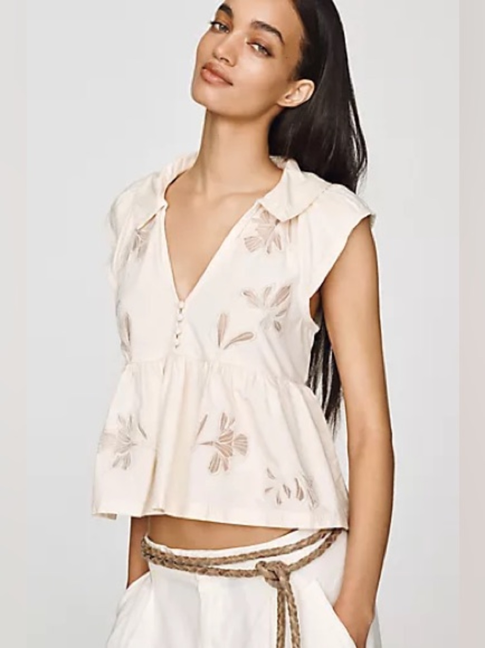 NWT By Anthropologie Cotton
other Cutwork Babydoll Top